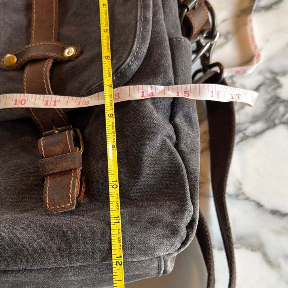 Waxed Canvas Messenger Bag with Leather Accents - Picture 13 of 13